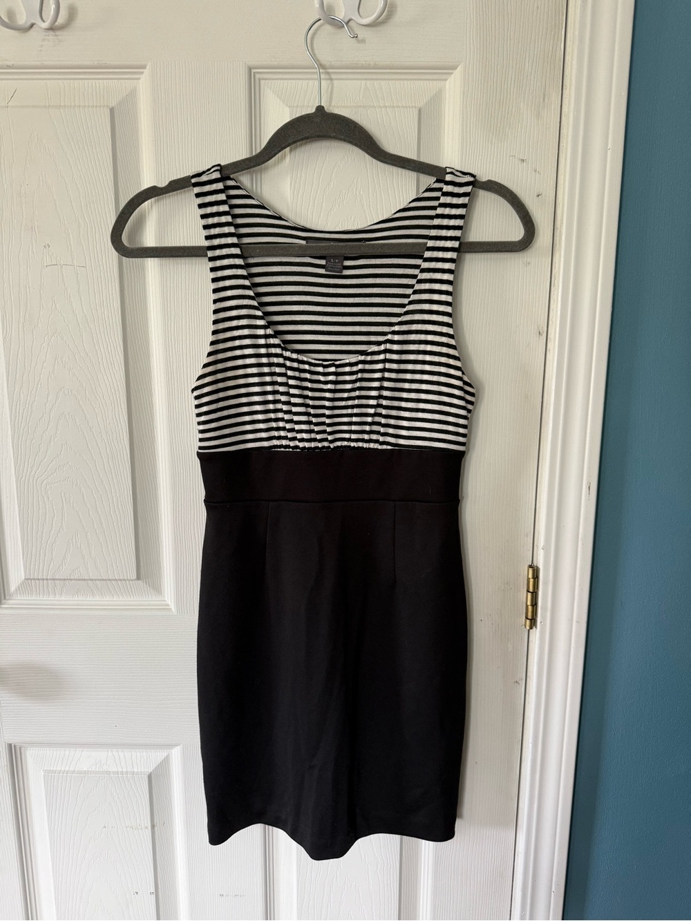 Forever 21 Black and White Striped Bodice Tank Dress